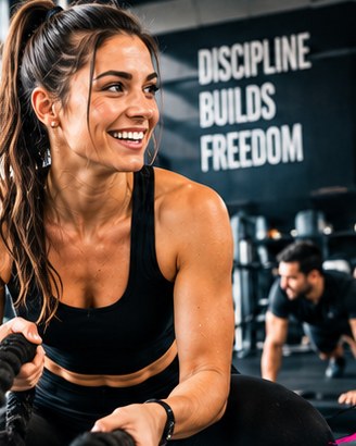 Sporter traint met battle ropes in een sportschool